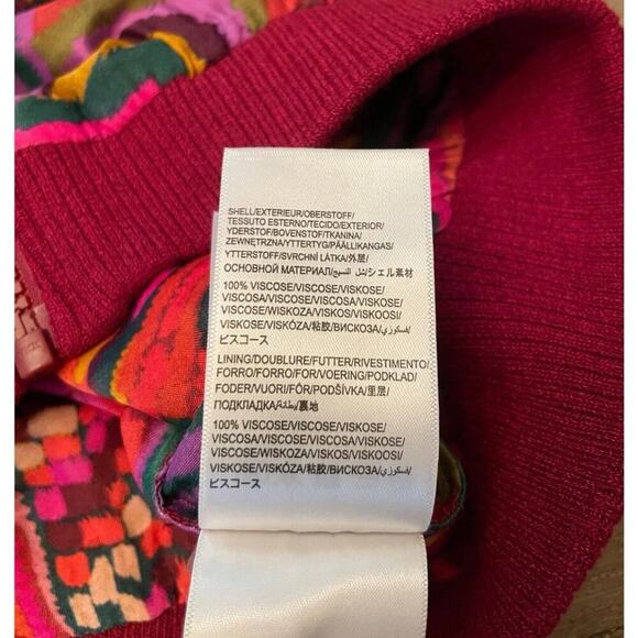 Farm Rio Red Striped Patches Bomber Jacket | Size XS / 433U - Picture 9 of 11